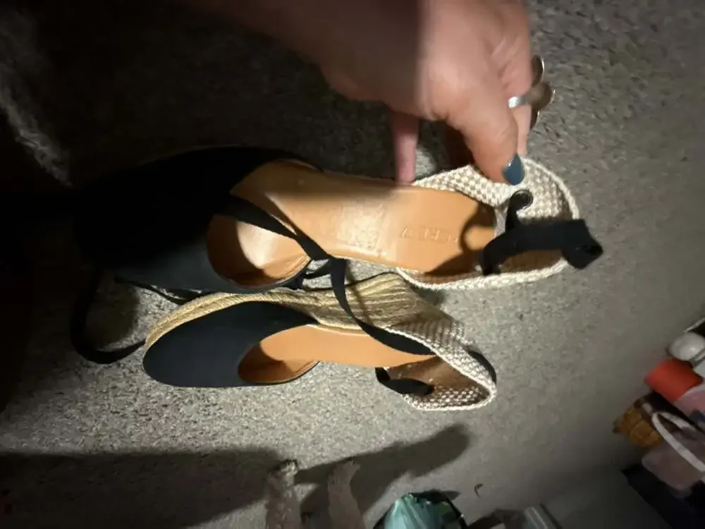 J.Crew Black Canvas Lace-Up Wedge Espadrilles